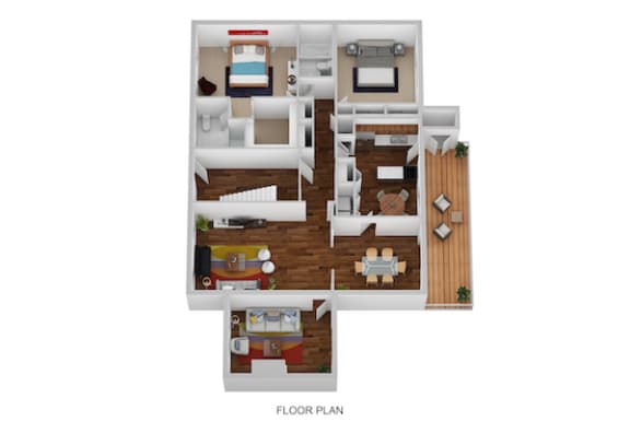 Blair I & II Floor Plan at Indian Creek Apartments, Cincinnati