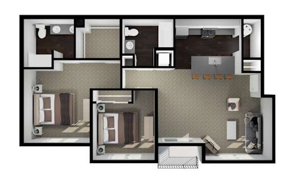Blake Floor Plan at Liberty Flats Apartments, Ohio