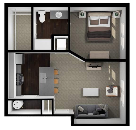 Bryn Floor Plan at Liberty Flats Apartments, Liberty Township, OH