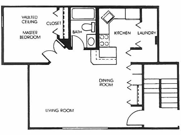 A black and white image of a floor plan for a house.