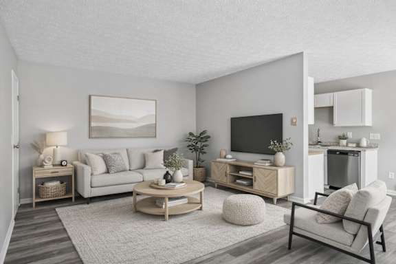 living room with coffee table at Timbercreek Apts, Columbus