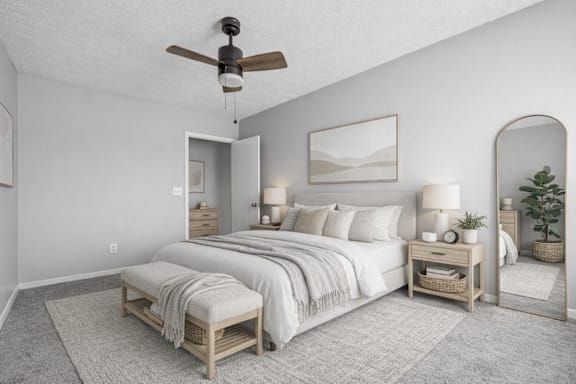 Special carpet in bedroom at Timbercreek Apts, Ohio, 43207