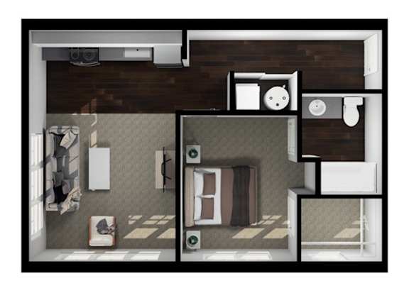 Drew Floor Plan at Liberty Flats Apartments, Liberty Township, 45069