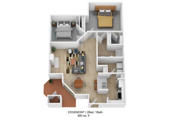 Edgemont Floor Plan at Regency Place, Raleigh, NC, 27606