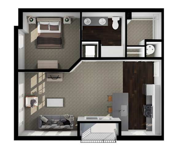 Ella Floor Plan at Liberty Flats Apartments, Liberty Township, Ohio