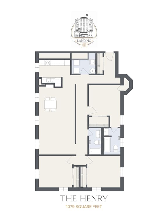 The Henry Floor Plan at The Landing Apartments, Dayton