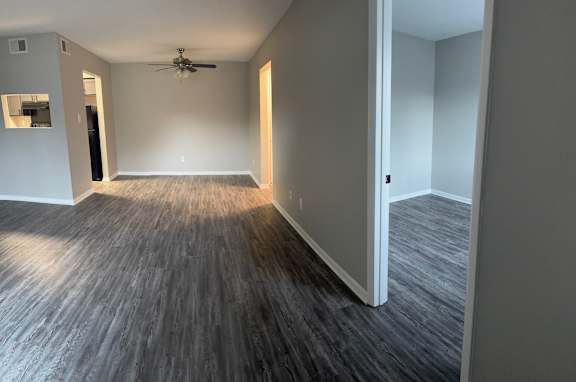 Ceiling fan and light in all rooms at Quail Run Apartments, Columbus, IN, 47201