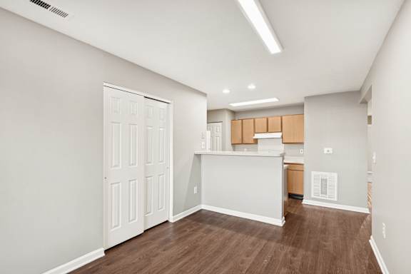 A Empty kitchen at Waterfront Pointe, Indianapolis