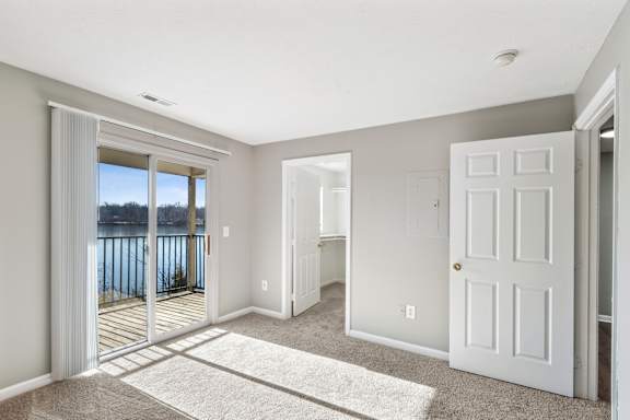 Lake view balcony in a room at Waterfront Pointe, Indiana