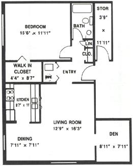 the floor plan of a small house with a living room and a closet