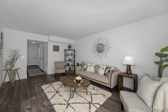a living room with a couch and a coffee table at Ivy Hills Living Spaces, Ohio, 45244
