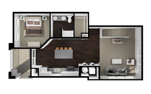 Jack-2f Floor Plan at Liberty Flats Apartments, Liberty Township, OH, 45069