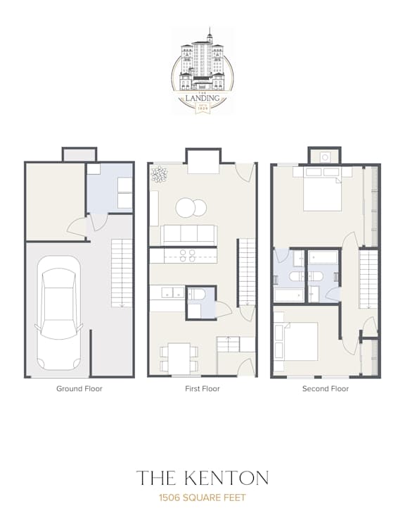 The Kenton Floor Plan at The Landing Apartments, Dayton, Ohio