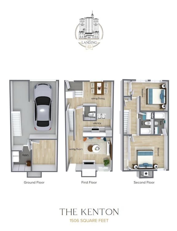 A floor plan of a 1506 square feet property named The Kenton.