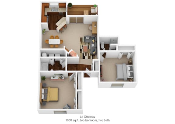 2 bed 2 bath floor plan C at Normandy Club, Centerville, OH, 45459