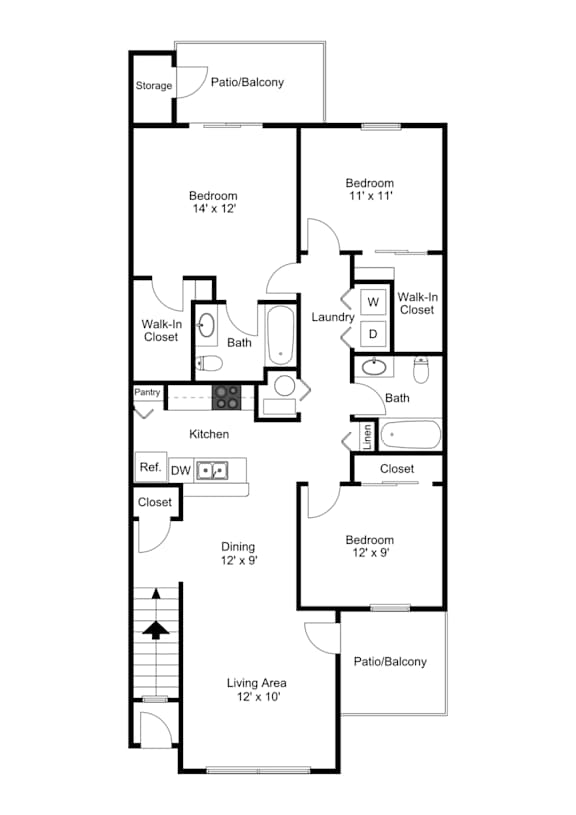 The Lakeside - Downstairs Floorplan at Waterfront Pointe, Indianapolis