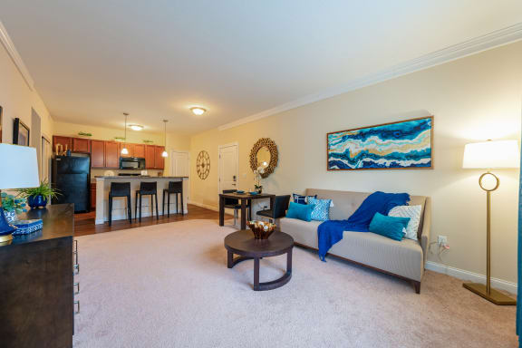 Living Area With Kitchen View at Grove City Summit, Ohio