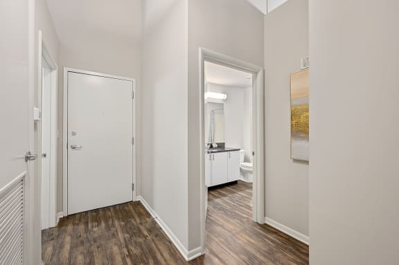 Bath and closet at The Lofts at Shillito Place, Cincinnati, OH, 45202