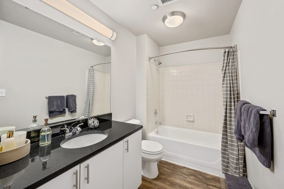 Bathroom with vanity at The Lofts at Shillito Place, Ohio