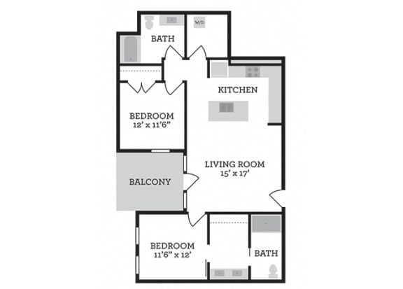 luneack I-01 Floor Plan at Four23/Hoge, Cincinnati, Ohio