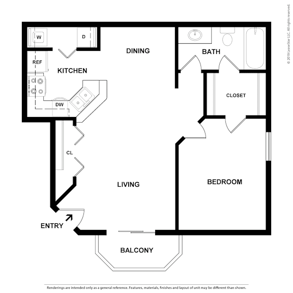 A black and white floor plan of a house with labeled rooms.