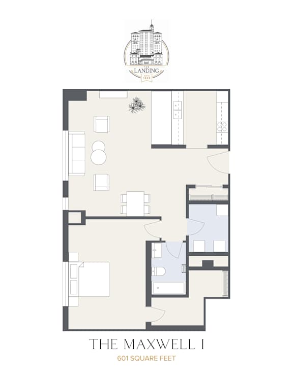 The Maxwell I Floor Plan at The Landing Apartments, Dayton, OH
