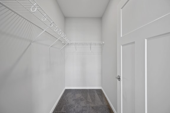 an empty closet with white walls and a door at Monmouth Row Apartments, Newport, 41071