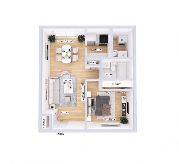 1 bed 1 bath E at Parkside at Maple Canyon Apartments, Ohio, 43229