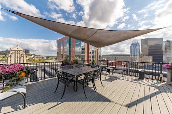 Roof top sitting at Renaissance at the Power Building, Cincinnati, OH