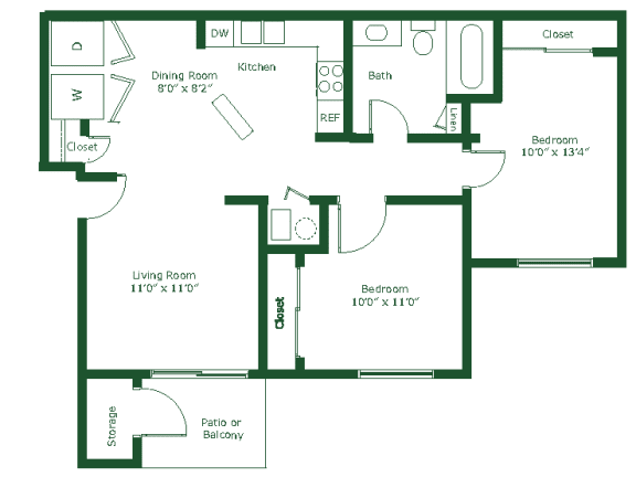 a floor plan of a home with a bedroom and a living room