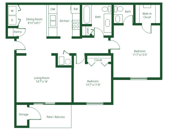 a floor plan of a home with an open floor plan