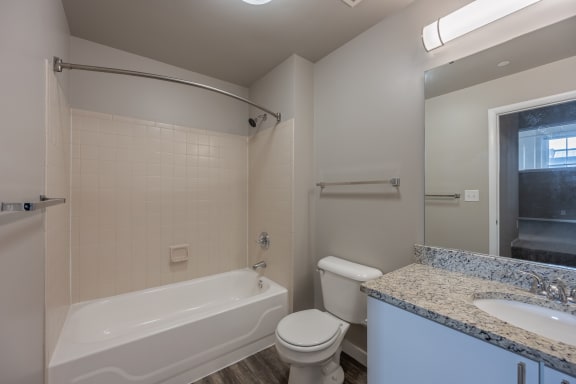 Bathroom with bath tub at The Lofts at Shillito Place, Cincinnati, 45202