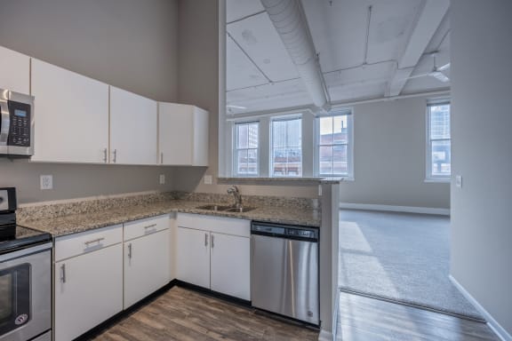 kitchen image at The Lofts at Shillito Place, Cincinnati, OH, 45202