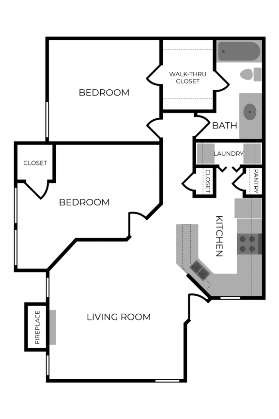 2 bed 2 bath A at The Berryessa Apartments, Columbus, 98104