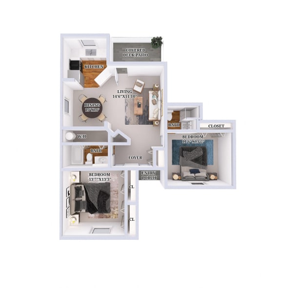 a floor plan of a house with a bedroom and a living room