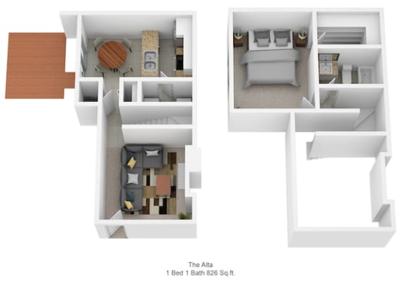 Floor Plan  1 bedroom 1 bathroom floor plan  at Harpers Point Apartments, Cincinnati, Ohio
