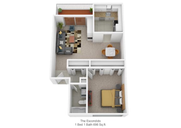 Floor Plan  1 bedroom 1 bathroom floor plan  B at Harpers Point Apartments, Cincinnati, 45249