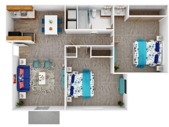 the floor plan of the falls apartments 448 sq ft