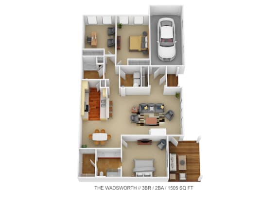 Floor Plan  3 bed 2 bath floor plan at Four Bridges, Liberty Township