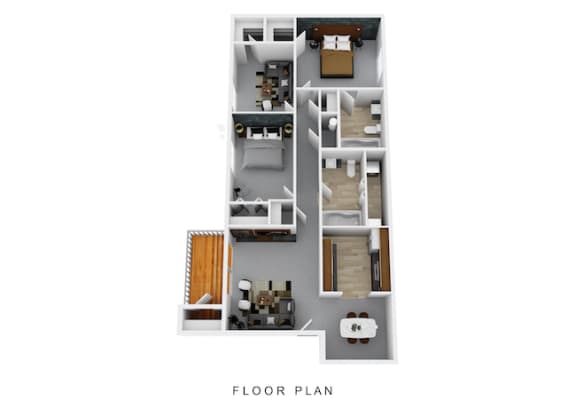 Floor Plan  Two Bedroom Two Bath W/ Den Floor Plan at Galbraith Pointe Apartments and Townhomes*, Ohio