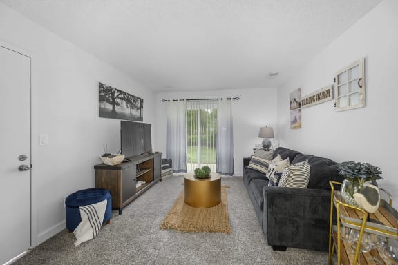 Living room with a couch and a tv