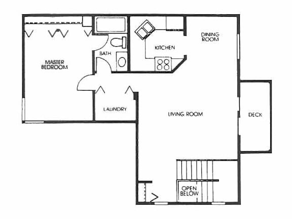 A black and white image of a house floor plan with a laundry room.