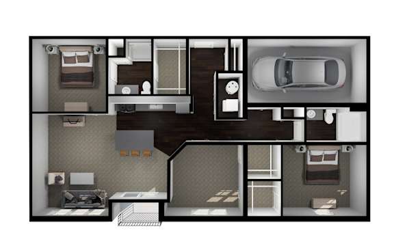 Will Floor Plan at Liberty Flats Apartments, Liberty Township, OH