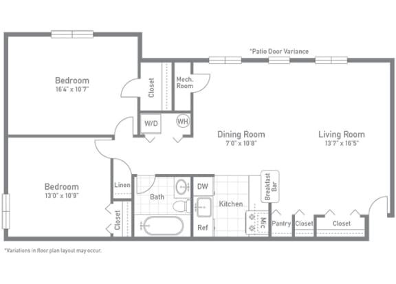 Floor Plan  Two bedroom apartments for bren mar