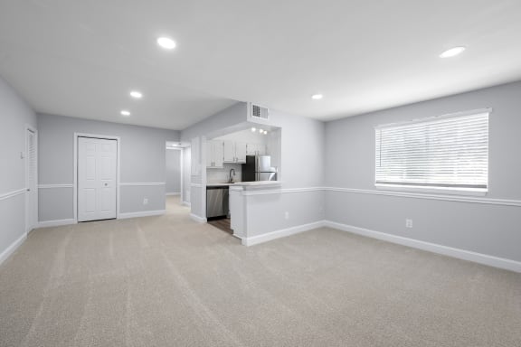 Empty living room at Bren Mar Apartments