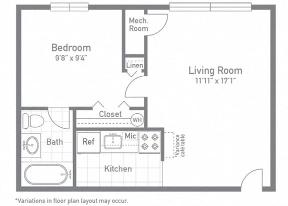 Floor Plan  The Cypress Floor Plan at Woodlee Terrace Apartments, Woodbridge