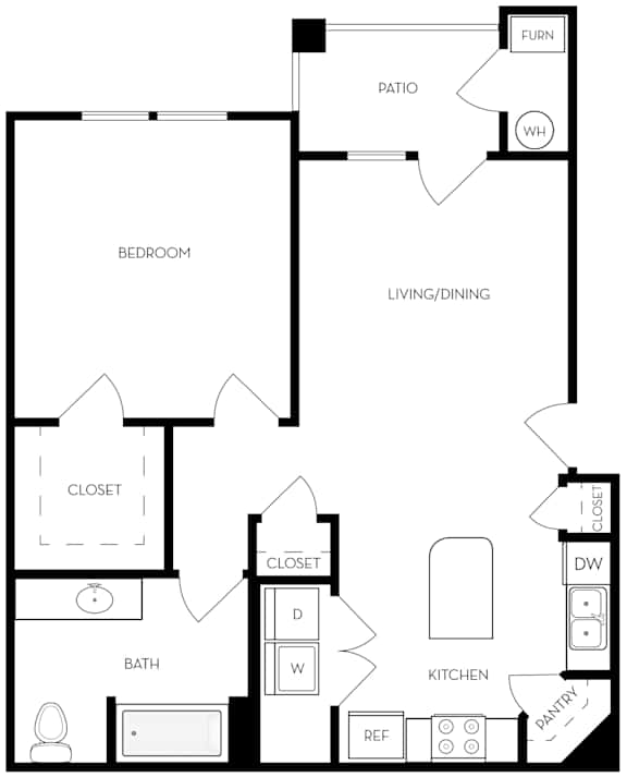 A black and white image of a floor plan for a house.