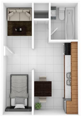 A small bathroom with a toilet, sink, and shower.