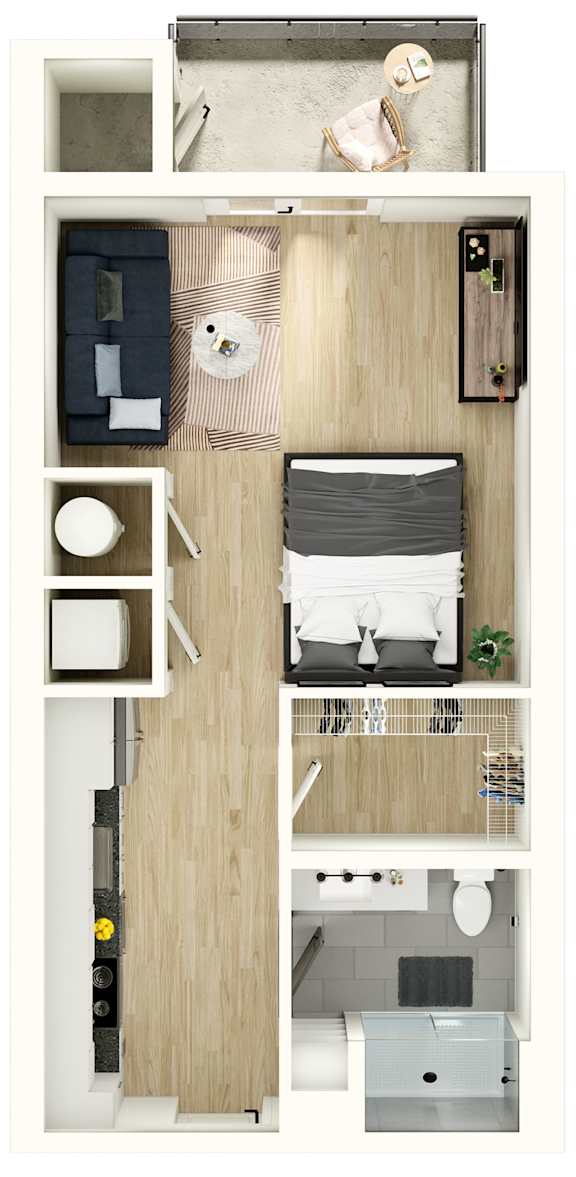 Studio 1 bath at Sterling Nashville West Apartments, Nashville, TN