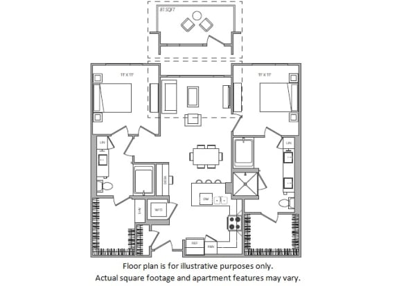 1 Bed H floor plan at Cannery Park by Windsor, California, 95112